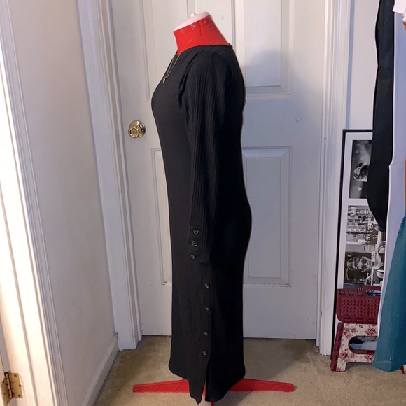 River Island Ribbed Bodycon Side Slit Midi Dress - Picture 4 of 9